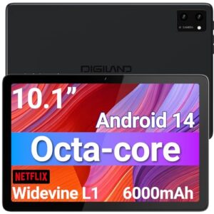 DigiLand Tablet 10.1 inch Android 14 Octa-Core Processor