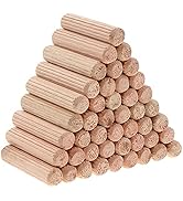 Faankiton 650PCS Wooden Dowel Pins 6x30/8x40/10x40mm, Straight Grooved Wooden Dowels Set with Bev...
