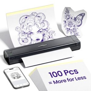 TATTMUSE Tattoo Printer with 100Pcs Tattoo Disposables
