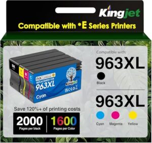 KINGJET 963XL Ink Cartridges Multipack Remanufactured for HP 963 XL