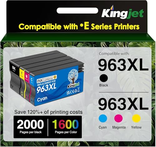 KINGJET 963XL Ink Cartridges Multipack Remanufactured for HP 963 XL