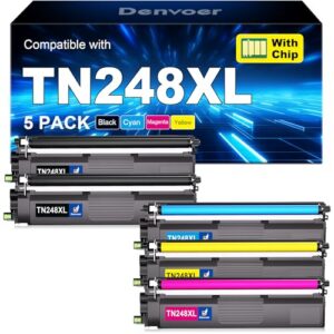 Denvoer TN248XL Toner Cartridges TN248 Compatible for Brother HL-L3220CWE Toner Brother DCP-L3560CDW HL-L3220CW MFC-L3740CDWE DCP-L3520CDWE Toner HL-L3240CDW MFC-L3760CDW TN-248XL