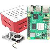 iRasptek Starter Kit for Raspberry Pi 5 RAM 8GB - 64GB Edition of OS-Bookworm Pre-Loaded (Red&Whi...