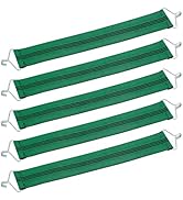 Close-up of metal spring lacing system attached to black fabric, alongside six coiled light blue cords or cables arranged in rows.