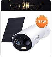 White, oval-shaped security camera with dual lenses. Features '2K' resolution and 'NEW' label. Designed for outdoor use.