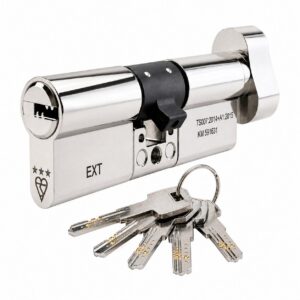 IRONWORX® Spectre Nickel 35mm (Turn) / 35mm (Key) (70mm) Maximum-Security Police Approved TS007 BSI 3 Star Euro Cylinder Door Lock with Escape Thumb Turn Function