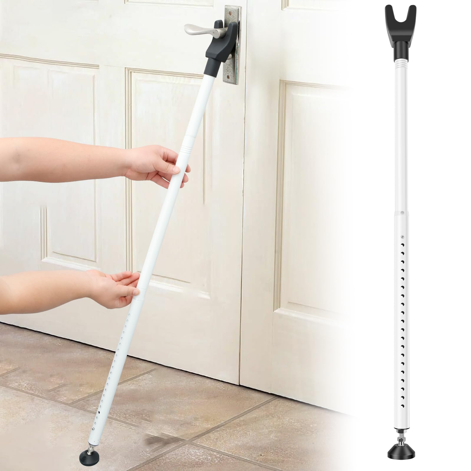 Door Security Bar 44''-55'' Adjustable Door Stopper Removable Sliding Door Safety Bar Door Jammer Bar Patio Sliding Door Lock Bar for Home