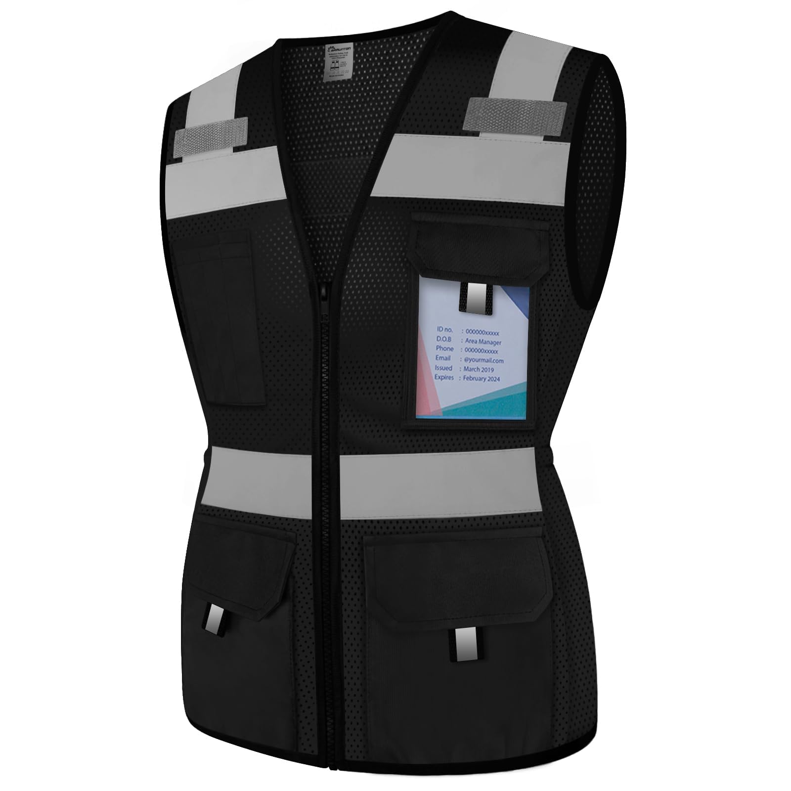 Hi Vis Vest for Women 11 Pockets Mesh Reflective Safety Vest with Zipper