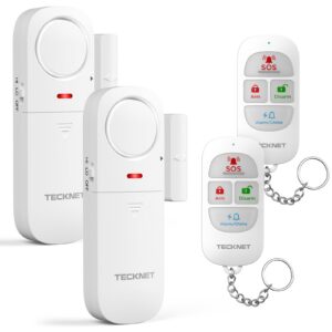 TECKNET Door Alarm Sensor 2 Packs With Remote Control