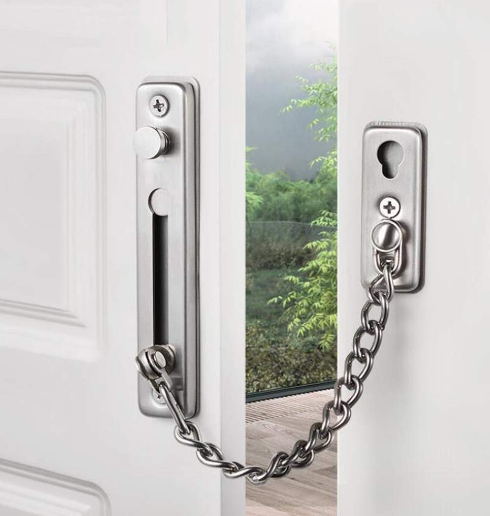 Security Chain Door Lock Heavy Duty Latch Chain Door Lock with Spring Anti-Theft Snap Lock