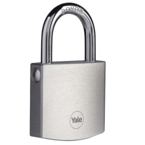 Yale - Y120DB/50/127/1 High Security 50mm Brass Padlock with Chrome Finish - Boron Open Shackle - 3 Dimple Keys