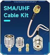 Superbat Cable SMA BNC 15 cm SMA Male to BNC Male RG316 TV Antenna Cable with 5 Adapter Kit...