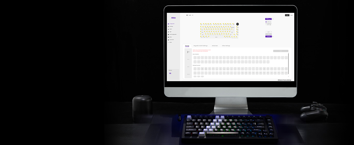 Computer screens displaying what appears to be code or technical documentation in dark environment with illuminated keyboards visible.
