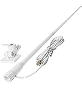 HYS VHF Marine Antenna Rubber Aerial with Bracket 5m RG58 Cable for VHF Mobile Marine Radios