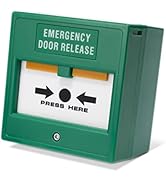 SecureMyDoor - PRESS TO EXIT Green Dome Button Push Door Release Switch | Brushed Stainless Steel...
