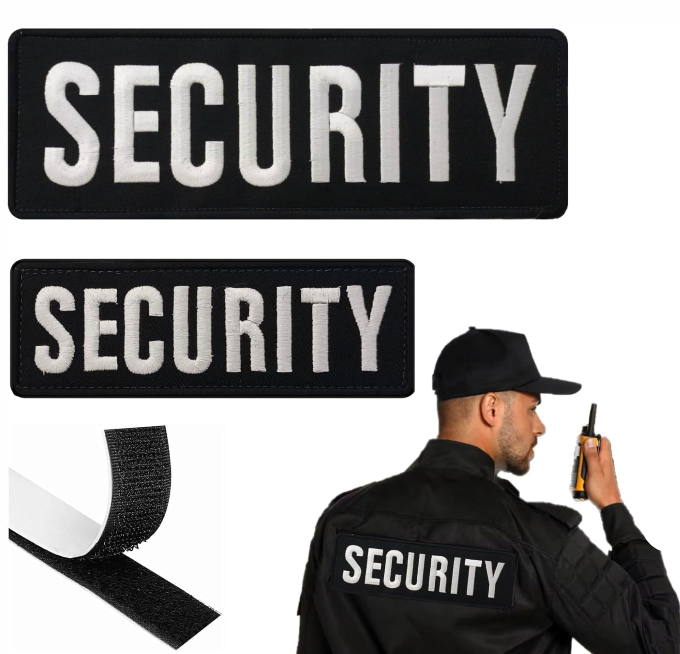 Embroidered Security Patch | Security Patches for Vest Jacket and Shirt | Security Police Patch for Security Guard Equipment | Hook and Loop for Security Vest