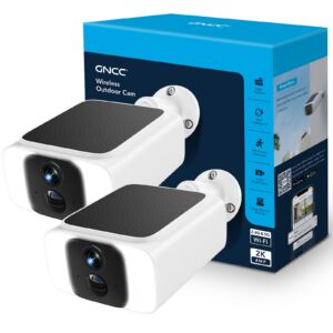 GNCC 2K Solar Security Camera Outdoor Wireless