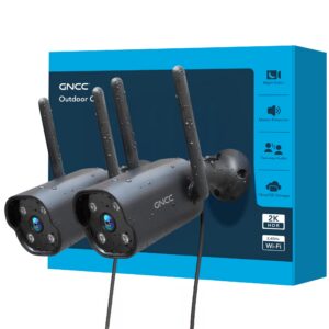 GNCC 2-Pack Outdoor Cameras for Home Security Surveillance