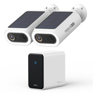 AOSU 4K UHD AI Security Camera Outdoor Solar Battery 2-Cam Kit with HomeCortex Smart Face Recognize Behavior Analysis Person/Vehicle/Animal Detection 32GB Local 16TB Expandable Color Night Vision IP65