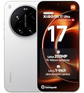 Text reads 'XIAOMI 17 Ultra', 'Leica 200MP Ultra Dynamic Camera'. Black smartphone with circular camera module showing smartphone's front display and rear design.