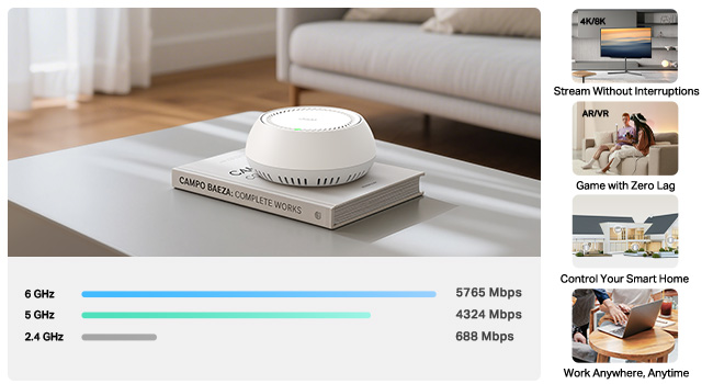 Text reads 'Wi-Fi 7'. Series of interface screenshots or product documentation slides showing wireless network setup and configuration steps.