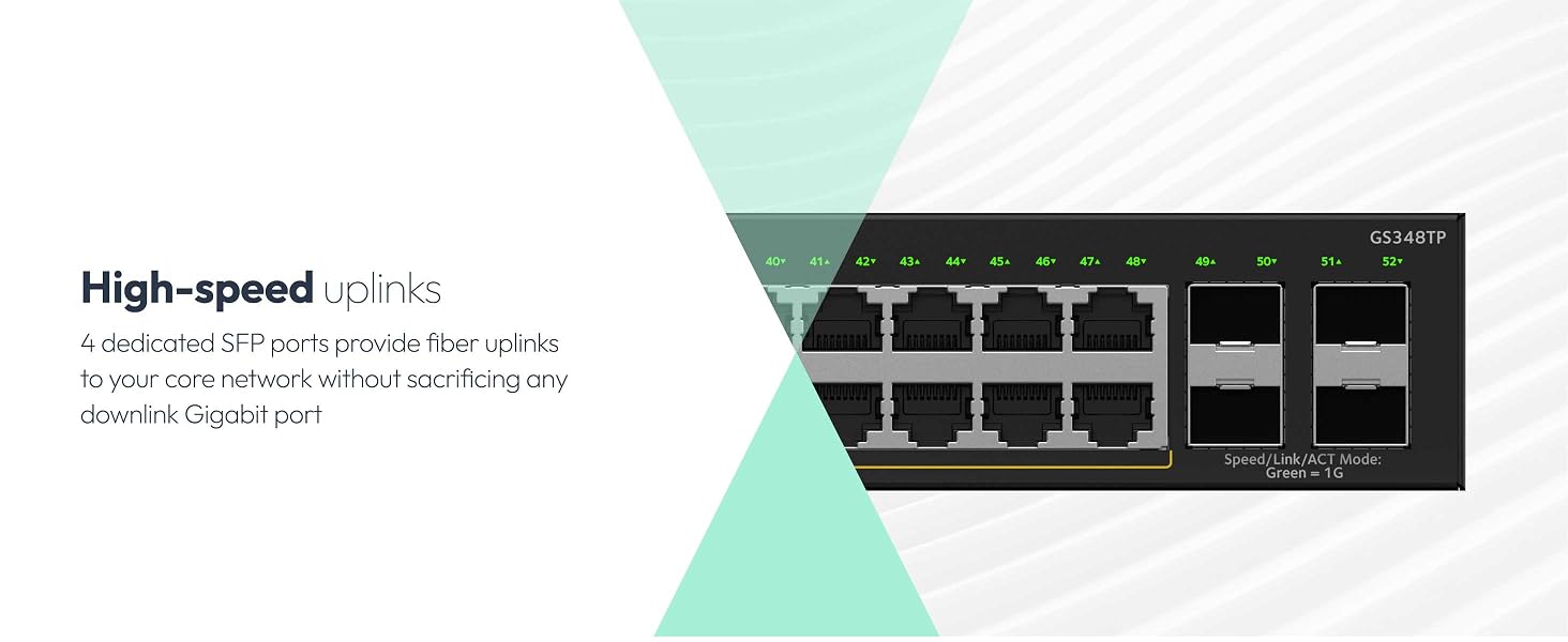 Text reads 'High-speed'. Network equipment diagram showing multiple ethernet ports and connections in technical layout.
