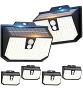 Yolsunes 6 Pack Solar Security Lights 3 Motion Sensor Modes, Outdoor Solar Fence Wall Lights 132 ...