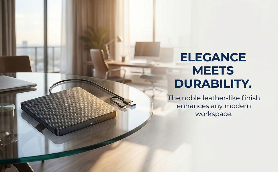 Text reads 'ELEGANCE MEETS DURABILITY'. Interior design photos showing modern kitchen appliances and fixtures with emphasis on sleek finishes.