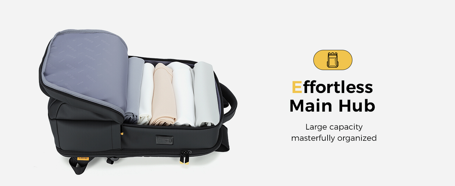 Text reads 'effortless', 'Main Hub', 'Weight', 'approx 2 kg', 'foldable'. Dark blue compact stroller main hub frame section with black storage bag and carrying case, displayed from side angle.