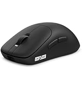 Black ergonomic computer mouse shown from multiple angles, featuring sleek design with curved surfaces.