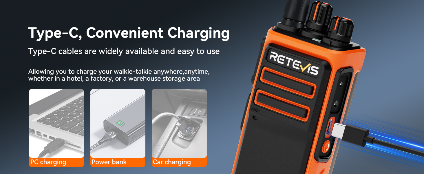 Text reads 'Type-C, Convenient Charging'. Multiple product shots showing USB Type-C charging cables and ports, demonstrating connection and charging functionality with various devices.
