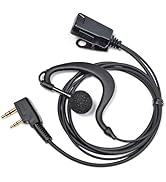 HYSHIKRA 2 Pin G Shape Earphone with Mic Big PTT Compatible with Motorola DP1400 C...