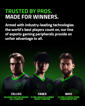 Text reads 'THE HOME OF ESPORTS' with tagline 'We don't just do esports. We don't just do esports. We don't just do esports. We don't just do esports. We don't just do esports. We don't just do esports. We don't just do esports. We don't just do esports. We don't just do esports.' Gaming setup with glowing neon logo and laptop on desk against dark background.