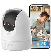 EZVIZ 2 Pack Indoor Security Cameras Wired Wifi CCTV with App, 1080P, Pet Camera, Baby Monitor, A...