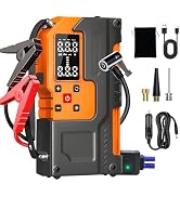 5000A Jump Starter Power Pack with 150PSI Car Tyre Inflator Air Compressor |10000mAh Car Battery ...