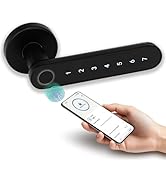 XFORT Smart Fingerprint Door Lock in Black – Keyless Door Lock with Fingerprint Recognition, Pass...