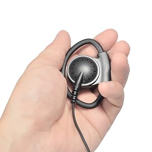 Adjustable d shape earpiece 2 pin for kenwood