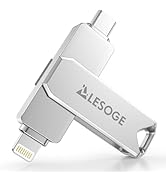 LESOGE MFi Certified 256GB USB C & Lightning Memory Stick - Dual Interface Flash Drive with USB C...