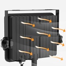 Text reads '30W'. Compact black LED floodlight with adjustable bracket mount, featuring integrated grid-pattern LED panel for outdoor or task lighting.