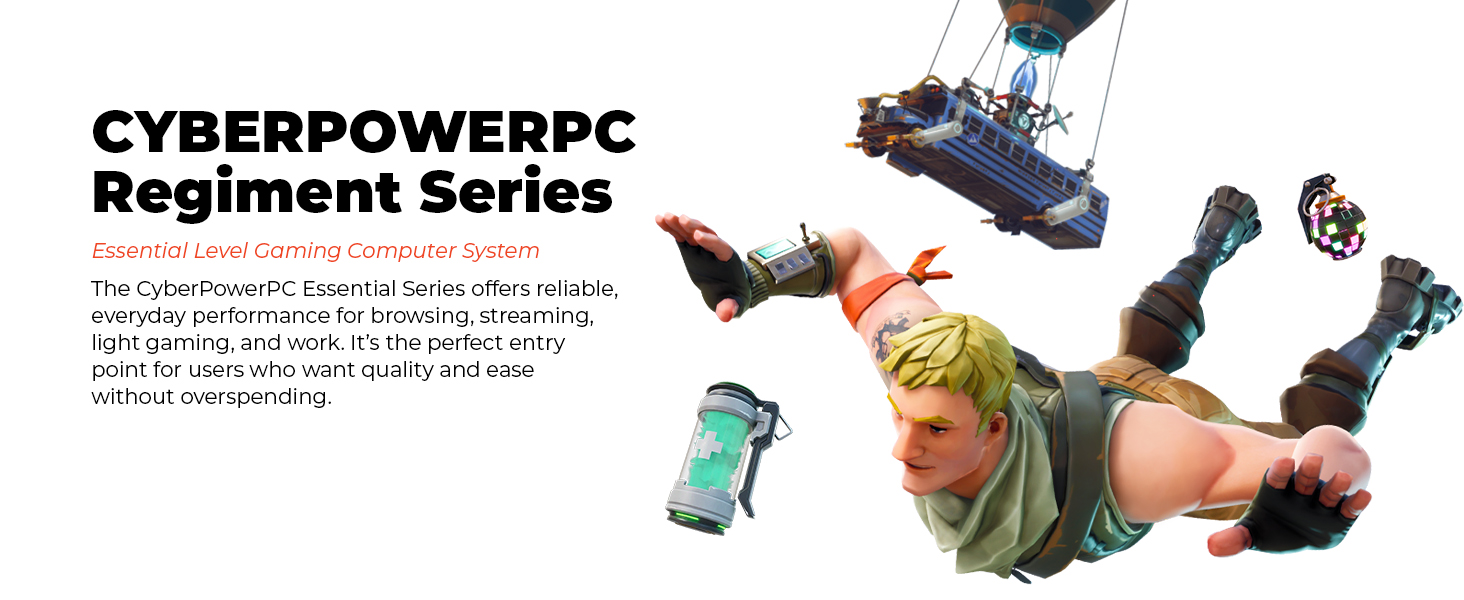 Text reads 'Building the Best Gaming PCs for over 25 years.' Multiple computer setup shots showing RGB lighting and gaming equipment.