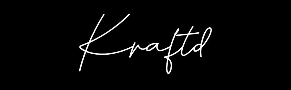 White cursive text reading 'Kraftd' on a black background, likely a logo or brand name.