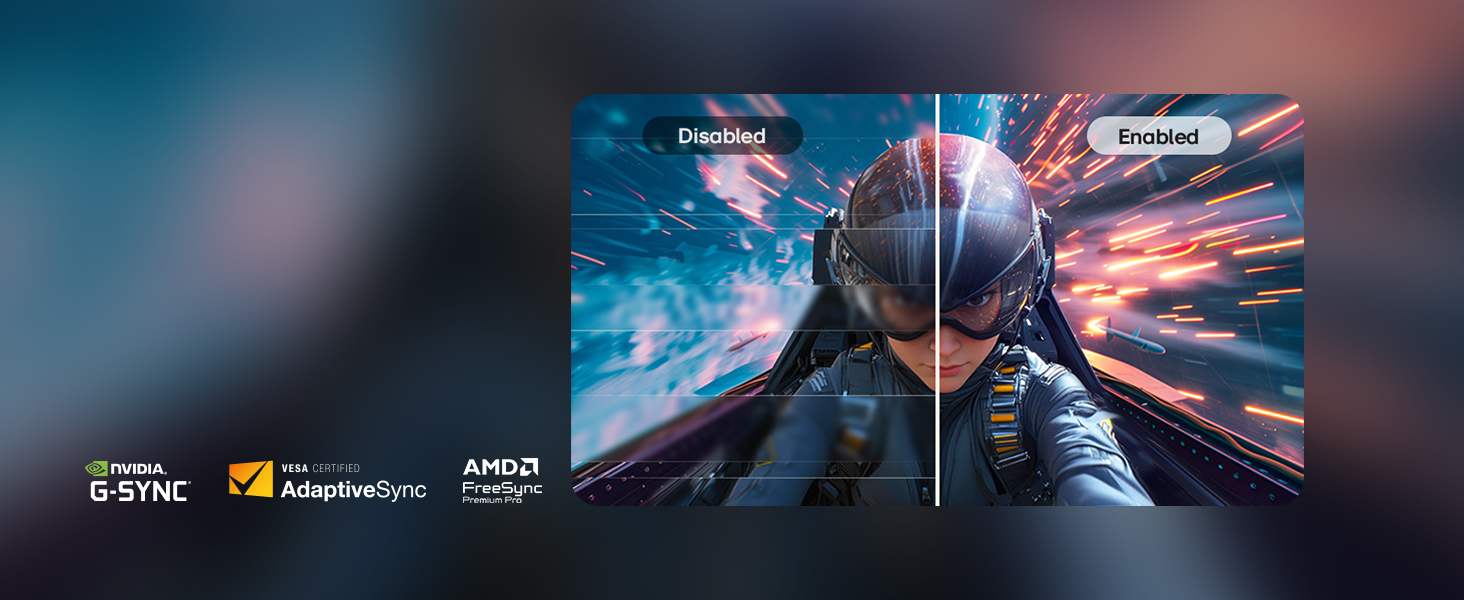 Wide-format digital artwork featuring abstract space or sci-fi themed imagery with bright blue and red lighting effects.