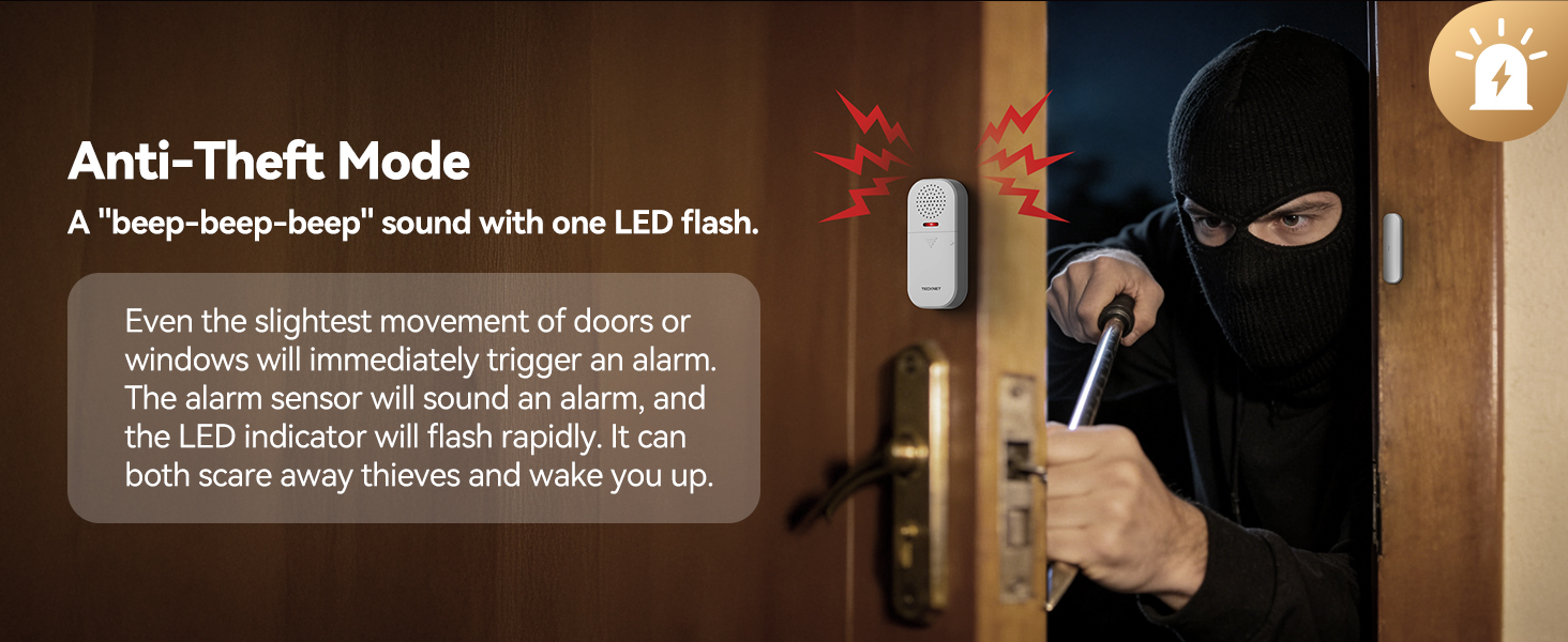 Text reads: 'Anti-Theft Mode'. Dark scene showing security feature with red LED flash indicator in low-light environment.