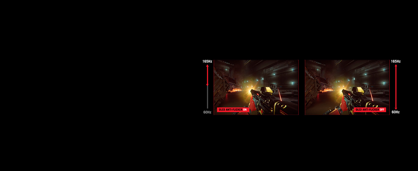 Dark gaming-style graphic showing red illuminated measurement indicators.