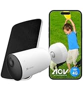 EZVIZ Battery Camera Wireless 4G LTE Cellular Outdoor Color Night Vision, Solar Panel Compatible,...