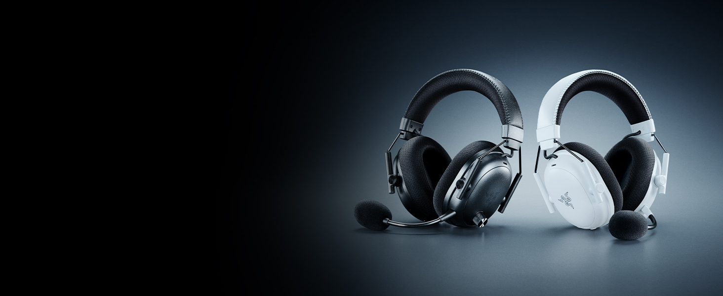Professional over-ear headphones displayed in dramatic lighting against dark background, showing multiple angles of the product.