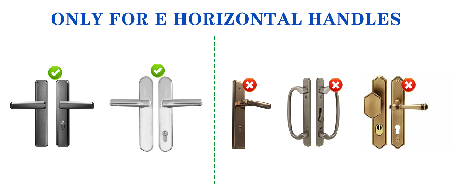 Text reads 'Patio Door Security Lock with Alarm'. Sequential instruction images showing installation steps for a door security lock system.