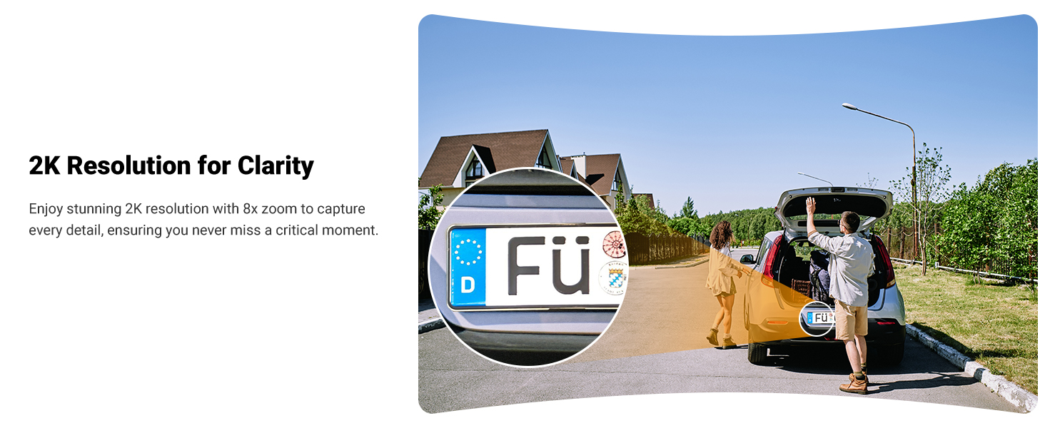 Spherical camera with display showing 'Fu' text. Yellow tent in background with people near it, demonstrating outdoor use of the device.