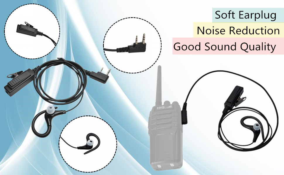 G-Shape Two Way Radio Earpiece Police Security Radio Headset
