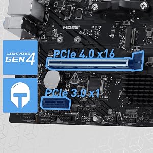 Text visible: '6800MHz'. Close-up of computer motherboard component with blue illuminated text display showing memory speed specification.